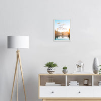 Poster incorniciato con cornice in legno premium e carta opaca premium