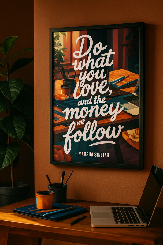 "Do what you love, and the money will follow." - Marsha Sinetar