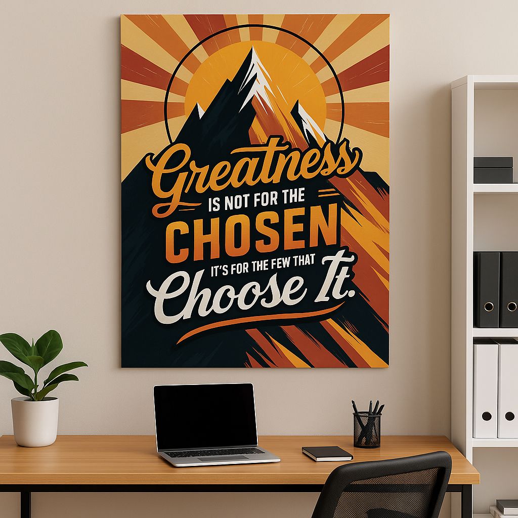"Greatness is not for the chosen, it's for those who choose it"