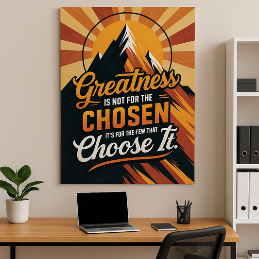 "Greatness is not for the chosen, it's for those who choose it"