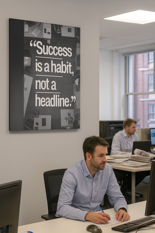"Success is a habit, not a headline."