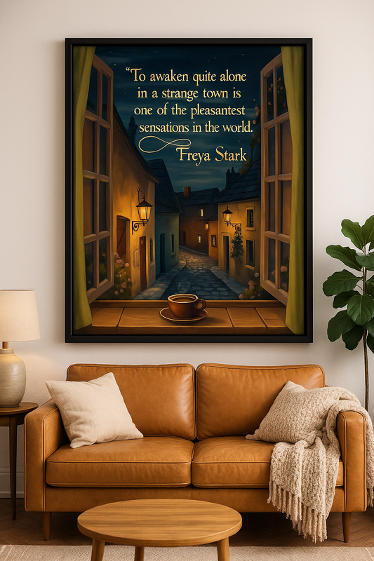 "To awaken quite alone in a strange town is one of the pleasantest sensation in the world." - Freya Stark
