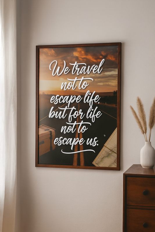 "We travel not to escape life, but for life not to escape us."